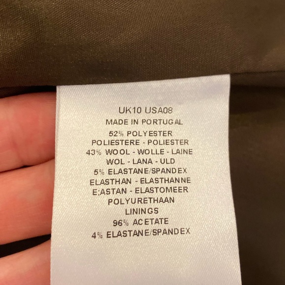 Jaeger Womens Luxurious Olive Green Wool Blazer / Size 8 / Stretch - Picture 10 of 10